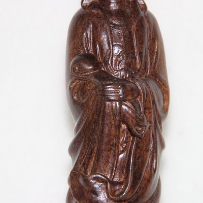 越南天然沉香木雕莲花如意观音摆件 匠心工艺，禅意之美