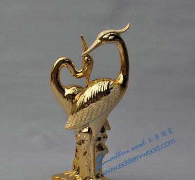 潮州工艺精粹 迷你双鹤喷砂工艺品的批发魅力